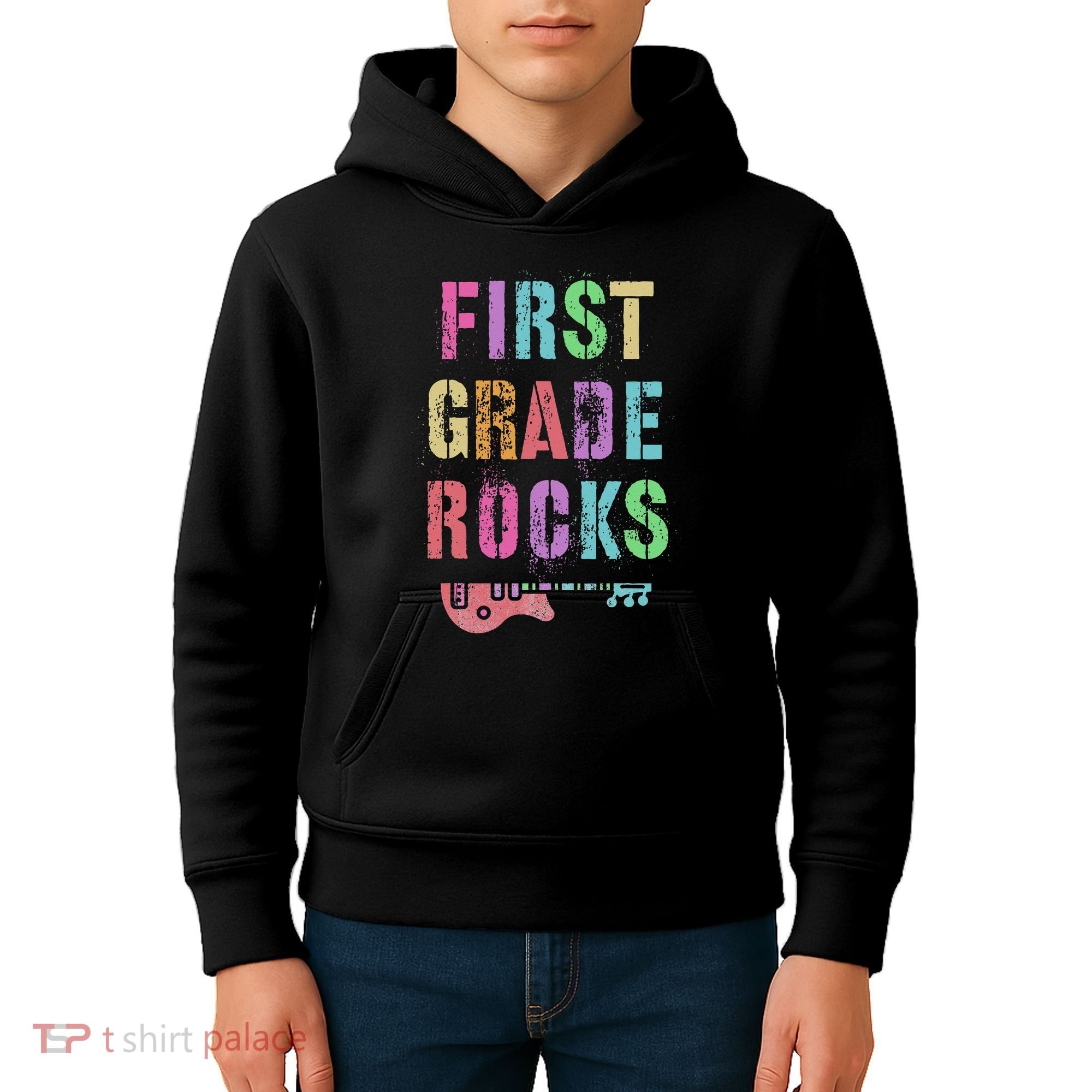 1st GRADE ROCKS Teacher Team Rockstars FIRST Grader Rockstar Kids Hoodie