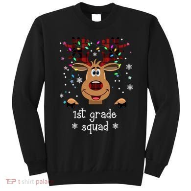 1st Grade Squad Reindeer Christmas Sweatshirt