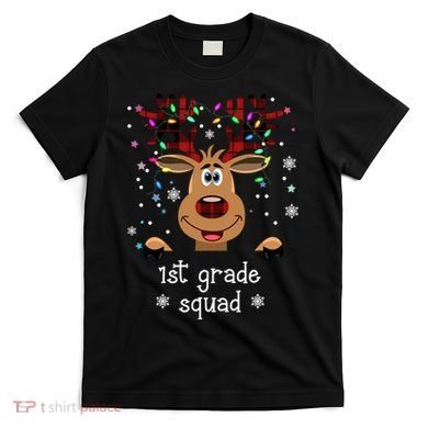 1st Grade Squad Reindeer Christmas T-Shirt