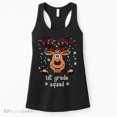 1st Grade Squad Reindeer Christmas Women's Tank Top