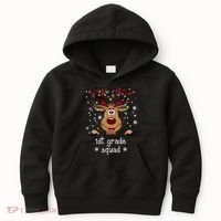 1st Grade Squad Reindeer Christmas Kids Hoodie thumb 0
