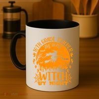 10Th Grade Teacher By Day Witch By Night Funny Halloween Gift Coffee Mug thumb 4