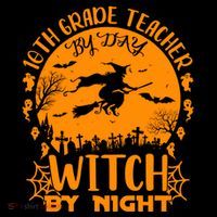 10Th Grade Teacher By Day Witch By Night Funny Halloween Gift Coffee Mug thumb 5