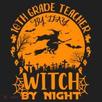10Th Grade Teacher By Day Witch By Night Funny Halloween Gift Hat thumb 2