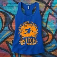 10Th Grade Teacher By Day Witch By Night Funny Halloween Gift Women's Tank Top thumb 3