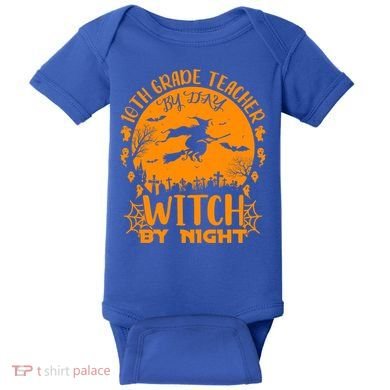 10Th Grade Teacher By Day Witch By Night Funny Halloween Gift Baby Bodysuit