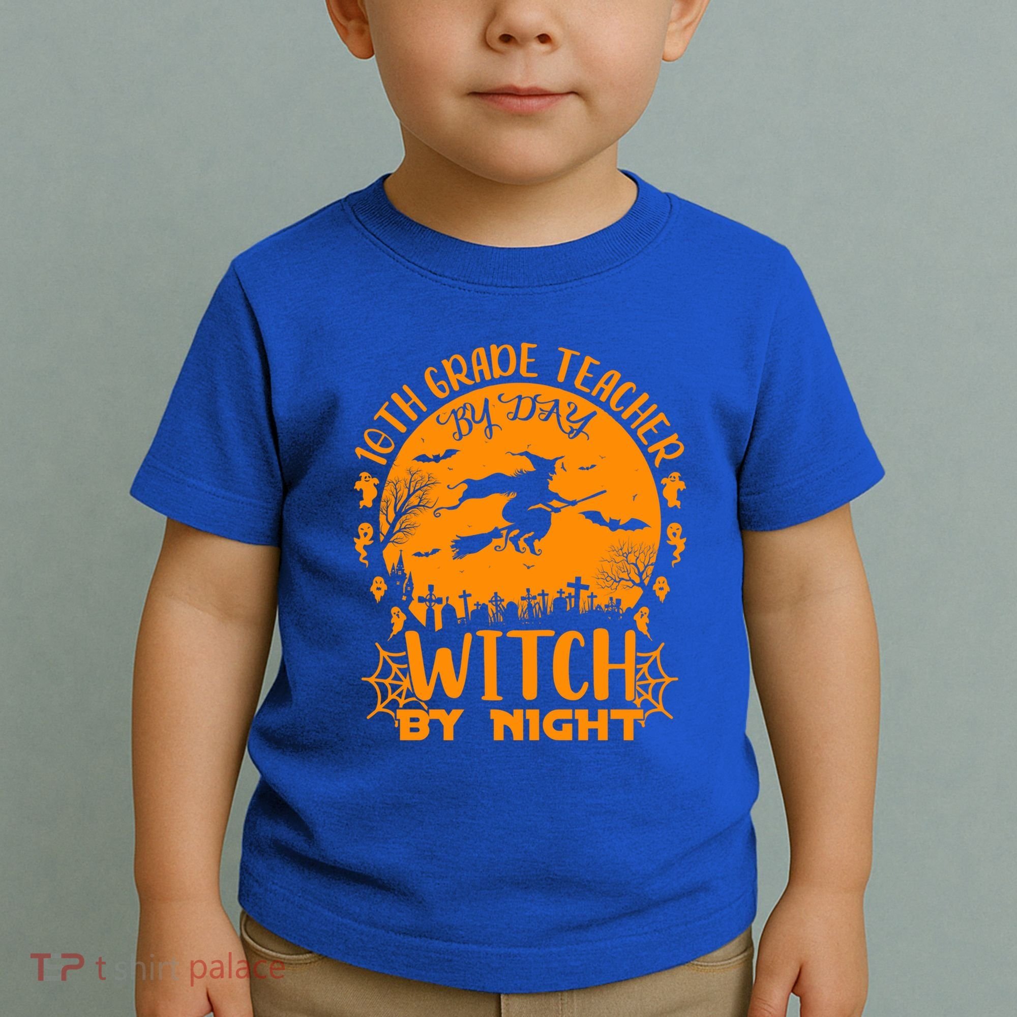 10Th Grade Teacher By Day Witch By Night Funny Halloween Gift Toddler T-Shirt