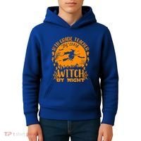 10Th Grade Teacher By Day Witch By Night Funny Halloween Gift Kids Hoodie thumb 4