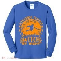 10Th Grade Teacher By Day Witch By Night Funny Halloween Gift Kids Long Sleeve Shirt thumb 0