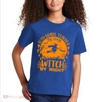 10Th Grade Teacher By Day Witch By Night Funny Halloween Gift Kids T-Shirt thumb 2