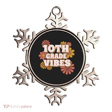 10Th Grade Vibes Great Gift Tenth Grade Retro Floral Teachers Funny Gift Ornament