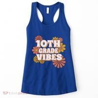 10Th Grade Vibes Great Gift Tenth Grade Retro Floral Teachers Funny Gift Women's Tank Top thumb 0