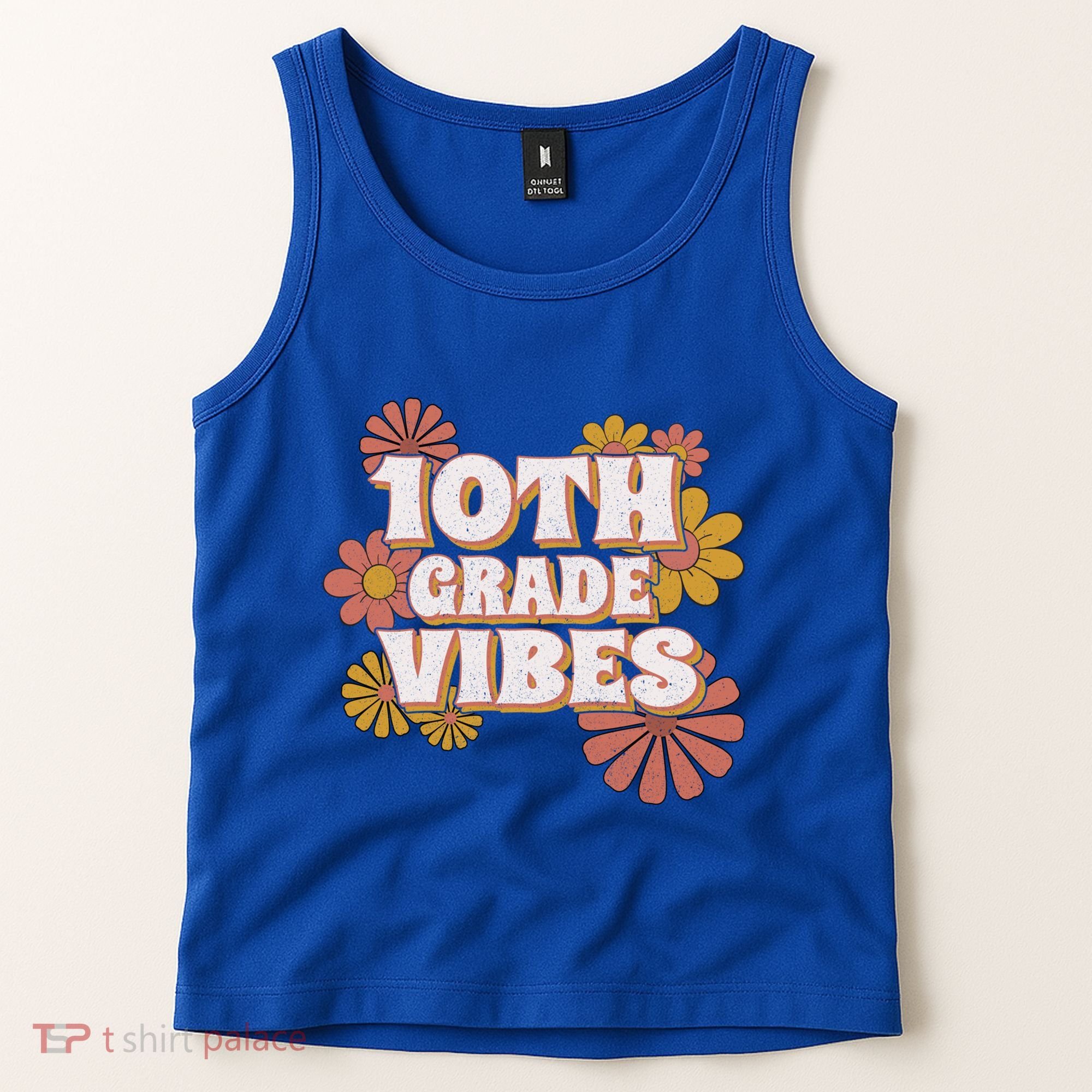 10Th Grade Vibes Great Gift Tenth Grade Retro Floral Teachers Funny Gift Tank Top
