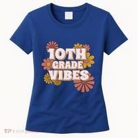 10Th Grade Vibes Great Gift Tenth Grade Retro Floral Teachers Funny Gift Women's T-Shirt thumb 0