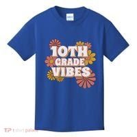 10Th Grade Vibes Great Gift Tenth Grade Retro Floral Teachers Funny Gift Kids T-Shirt thumb 0