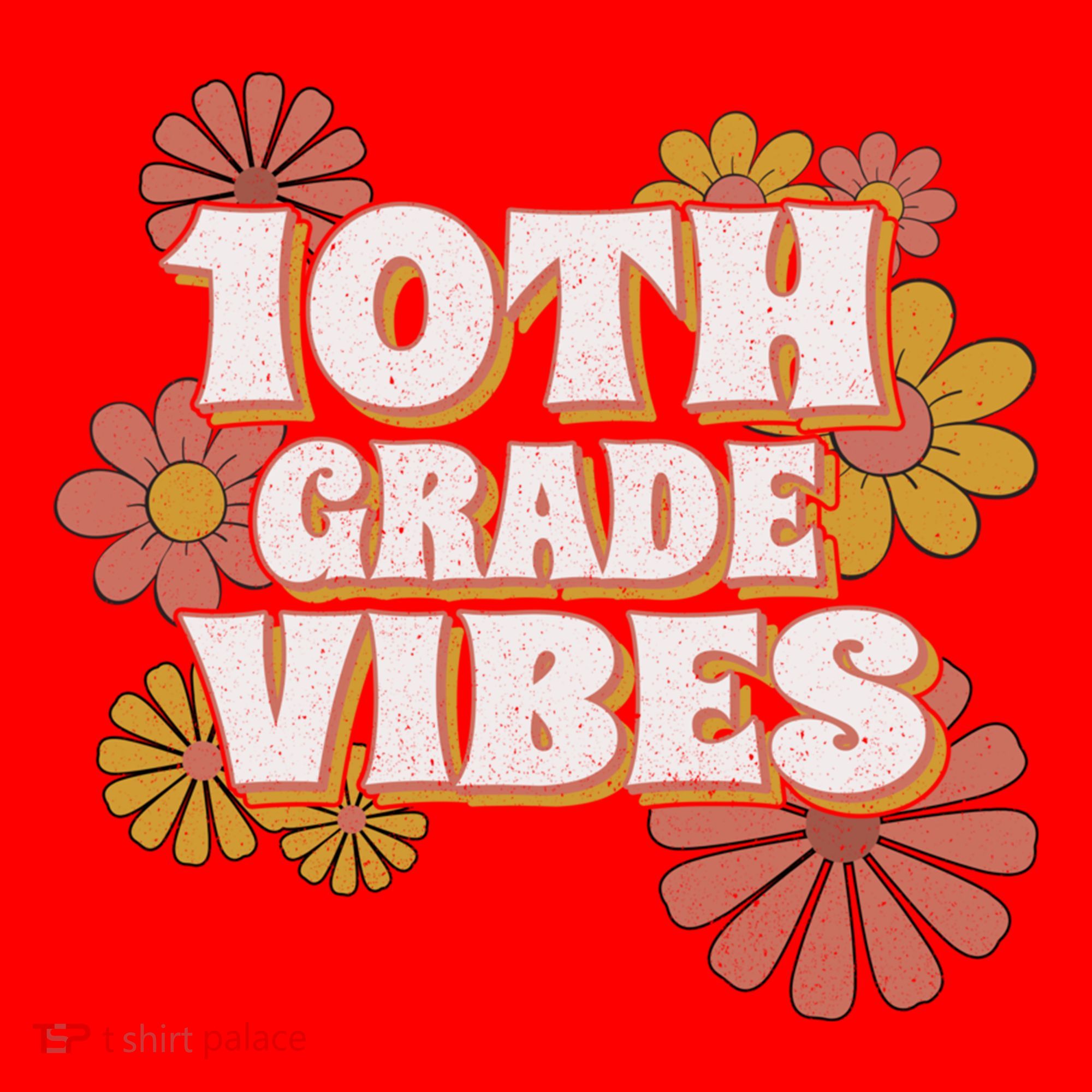 10Th Grade Vibes Great Gift Tenth Grade Retro Floral Teachers Funny Gift Santa Hat