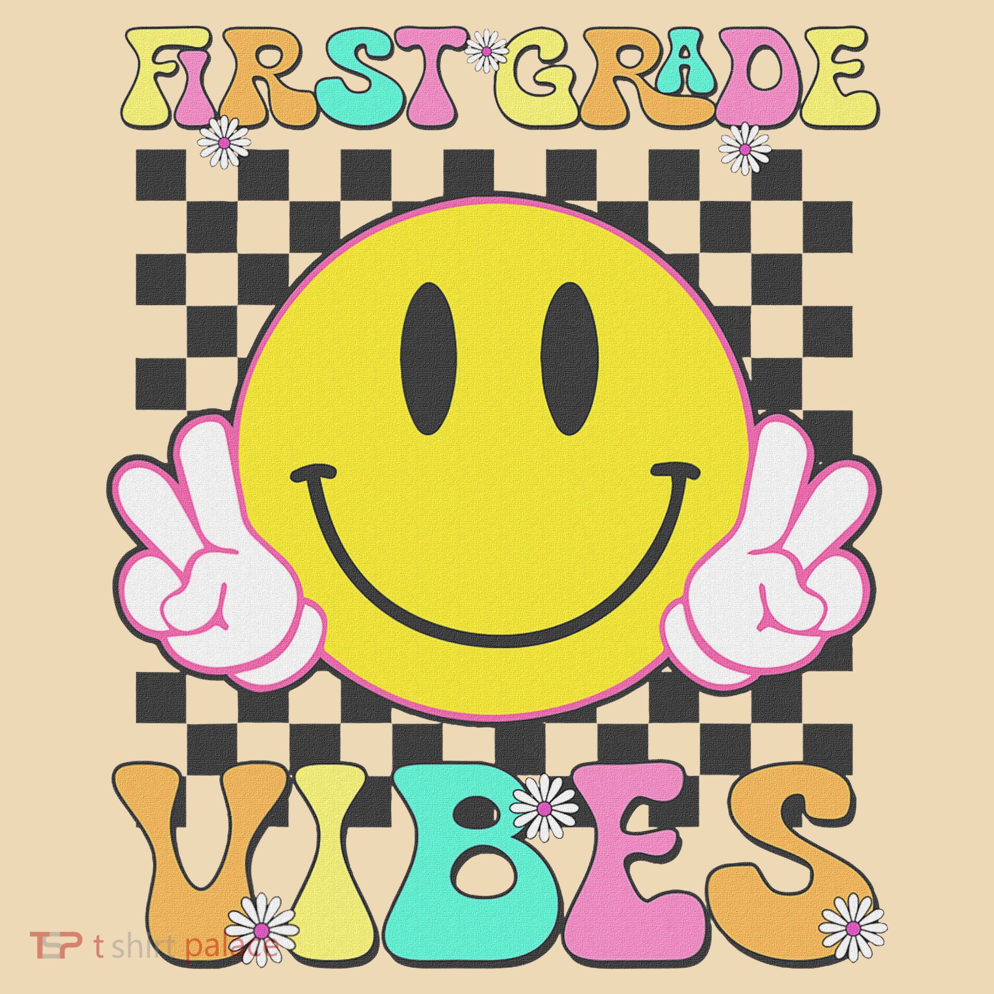 1st Grade Vibes Smile Face Back To School First Grade Tote Bag