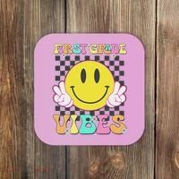 1st Grade Vibes Smile Face Back To School First Grade Coaster thumb 0