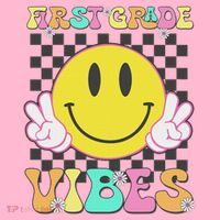 1st Grade Vibes Smile Face Back To School First Grade Coaster thumb 2