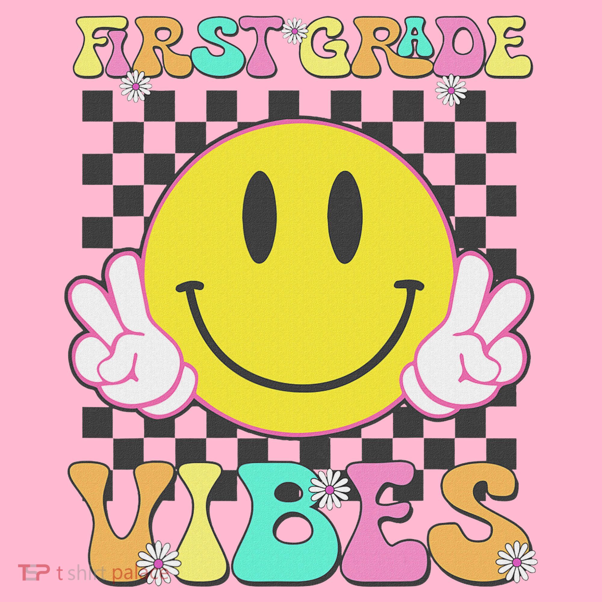 1st Grade Vibes Smile Face Back To School First Grade Coaster