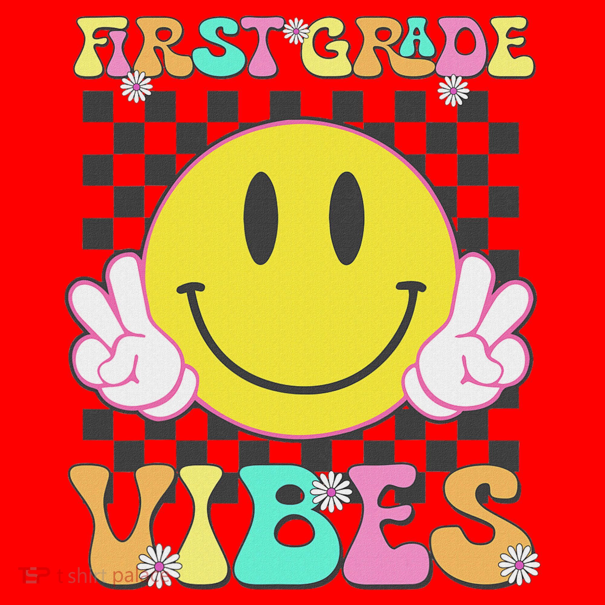 1st Grade Vibes Smile Face Back To School First Grade Santa Hat