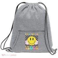 1st Grade Vibes Smile Face Back To School First Grade Sweatshirt Cinch Pack Bag thumb 0
