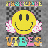 1st Grade Vibes Smile Face Back To School First Grade Toddler Hoodie thumb 2
