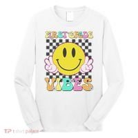 1st Grade Vibes Smile Face Back To School First Grade Long Sleeve Shirt thumb 0