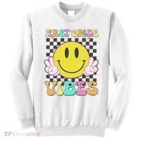 1st Grade Vibes Smile Face Back To School First Grade Sweatshirt thumb 0