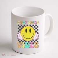 1st Grade Vibes Smile Face Back To School First Grade Coffee Mug thumb 1