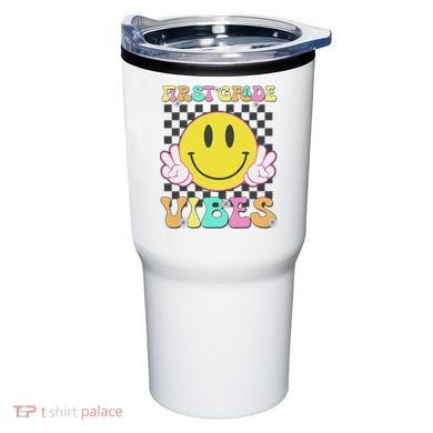 1st Grade Vibes Smile Face Back To School First Grade Tumbler
