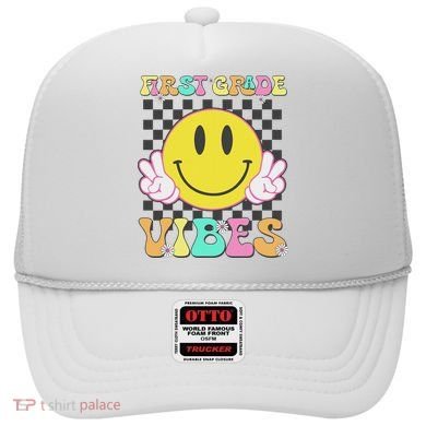 1st Grade Vibes Smile Face Back To School First Grade Hat