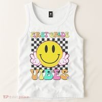 1st Grade Vibes Smile Face Back To School First Grade Tank Top thumb 2