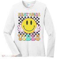 1st Grade Vibes Smile Face Back To School First Grade Women's Long Sleeve Shirt thumb 0