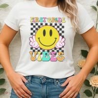 1st Grade Vibes Smile Face Back To School First Grade Women's T-Shirt thumb 2
