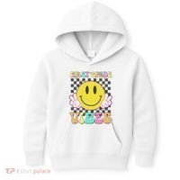 1st Grade Vibes Smile Face Back To School First Grade Kids Hoodie thumb 0