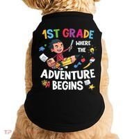 1st Grade Where The Adventure Begins Back To School Doggie Tank thumb 0