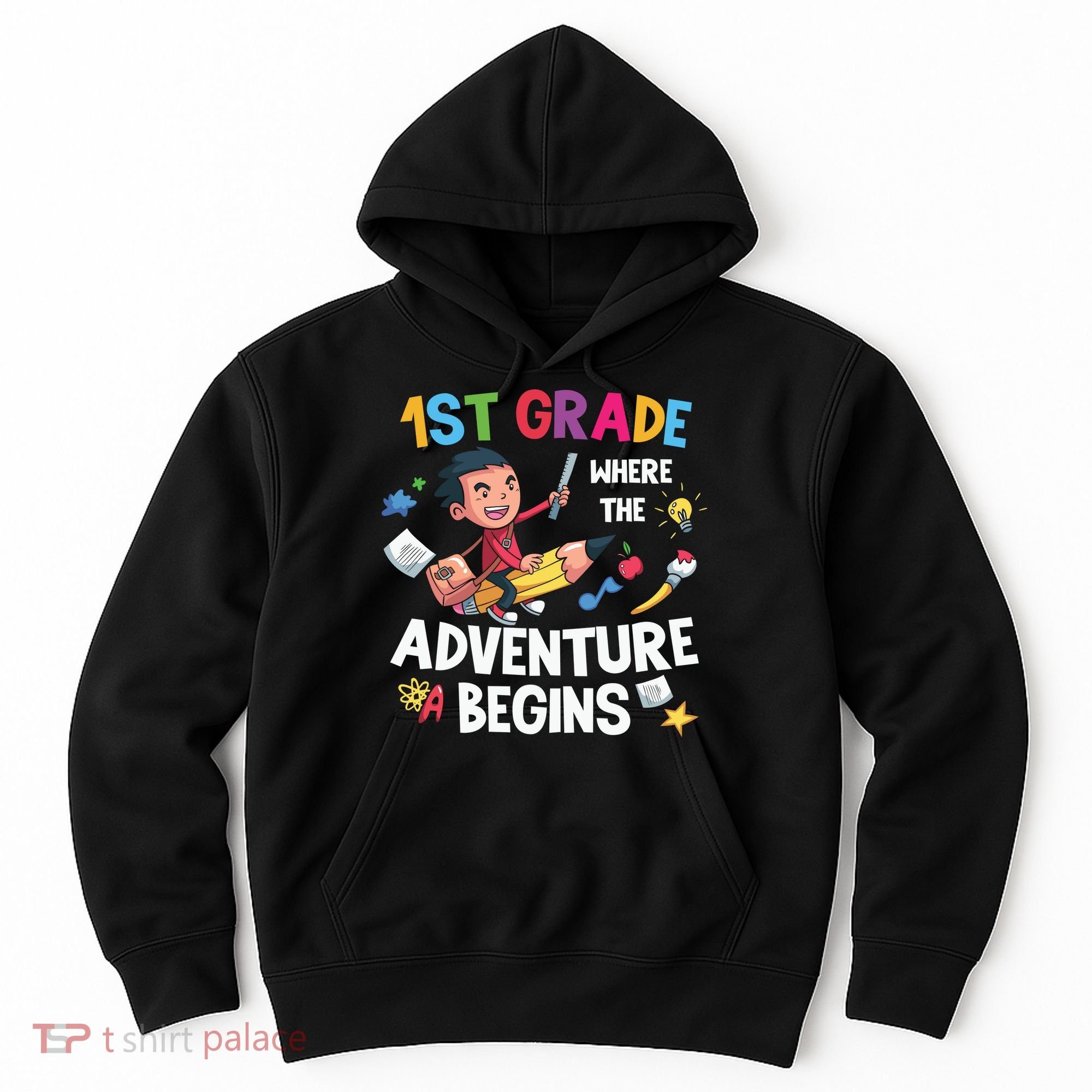 1st Grade Where The Adventure Begins Back To School Hoodie