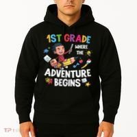 1st Grade Where The Adventure Begins Back To School Hoodie thumb 2
