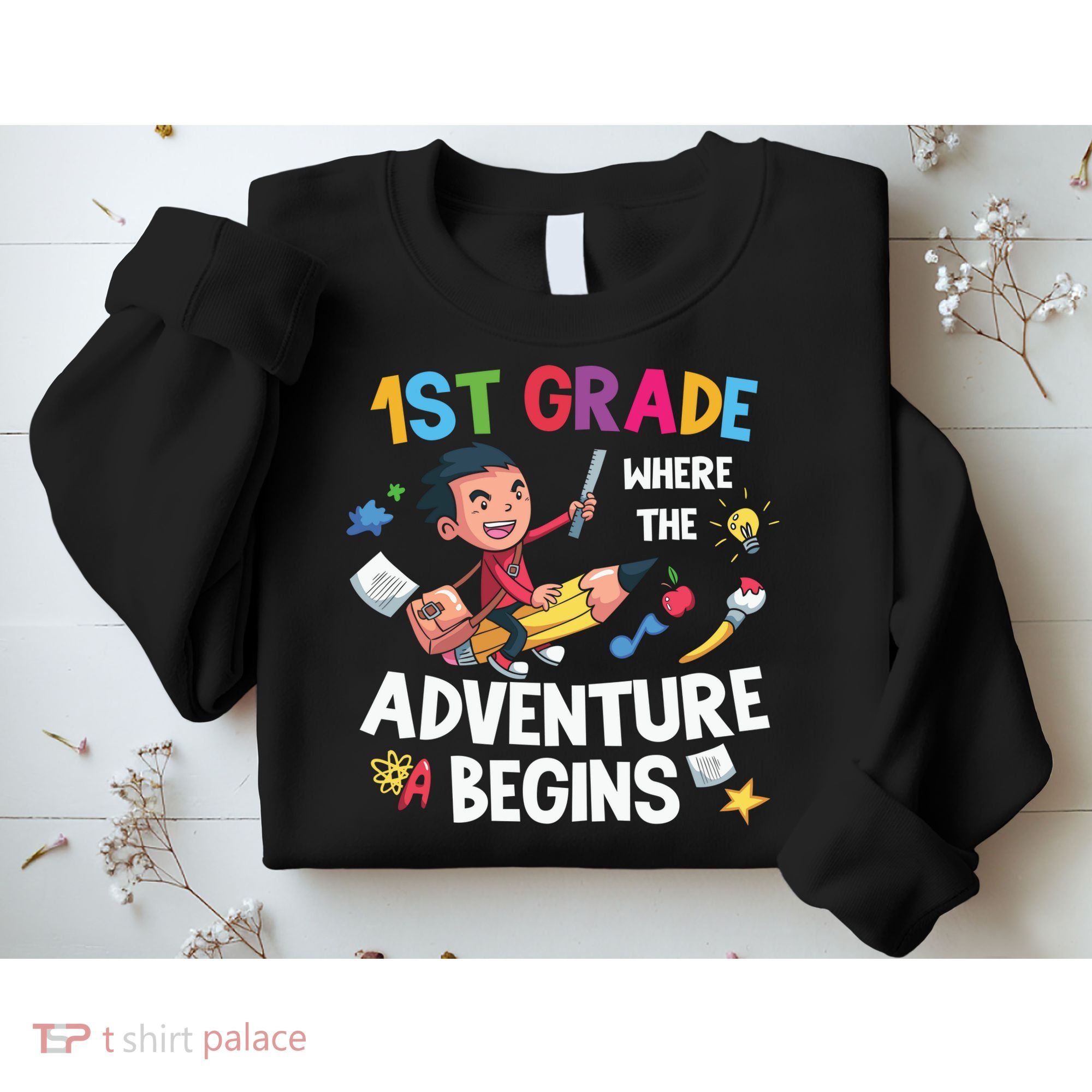 1st Grade Where The Adventure Begins Back To School Sweatshirt