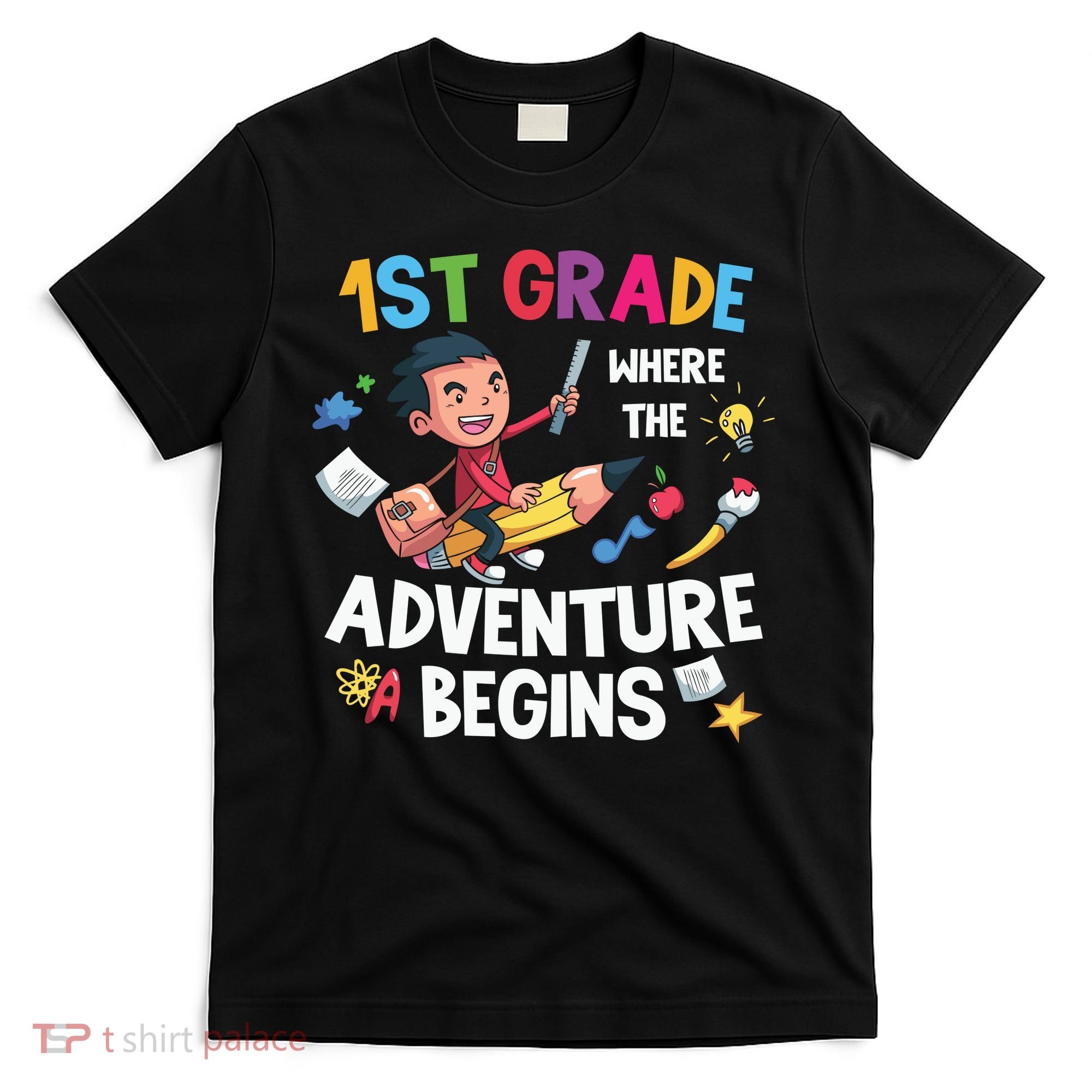 1st Grade Where The Adventure Begins Back To School T-Shirt