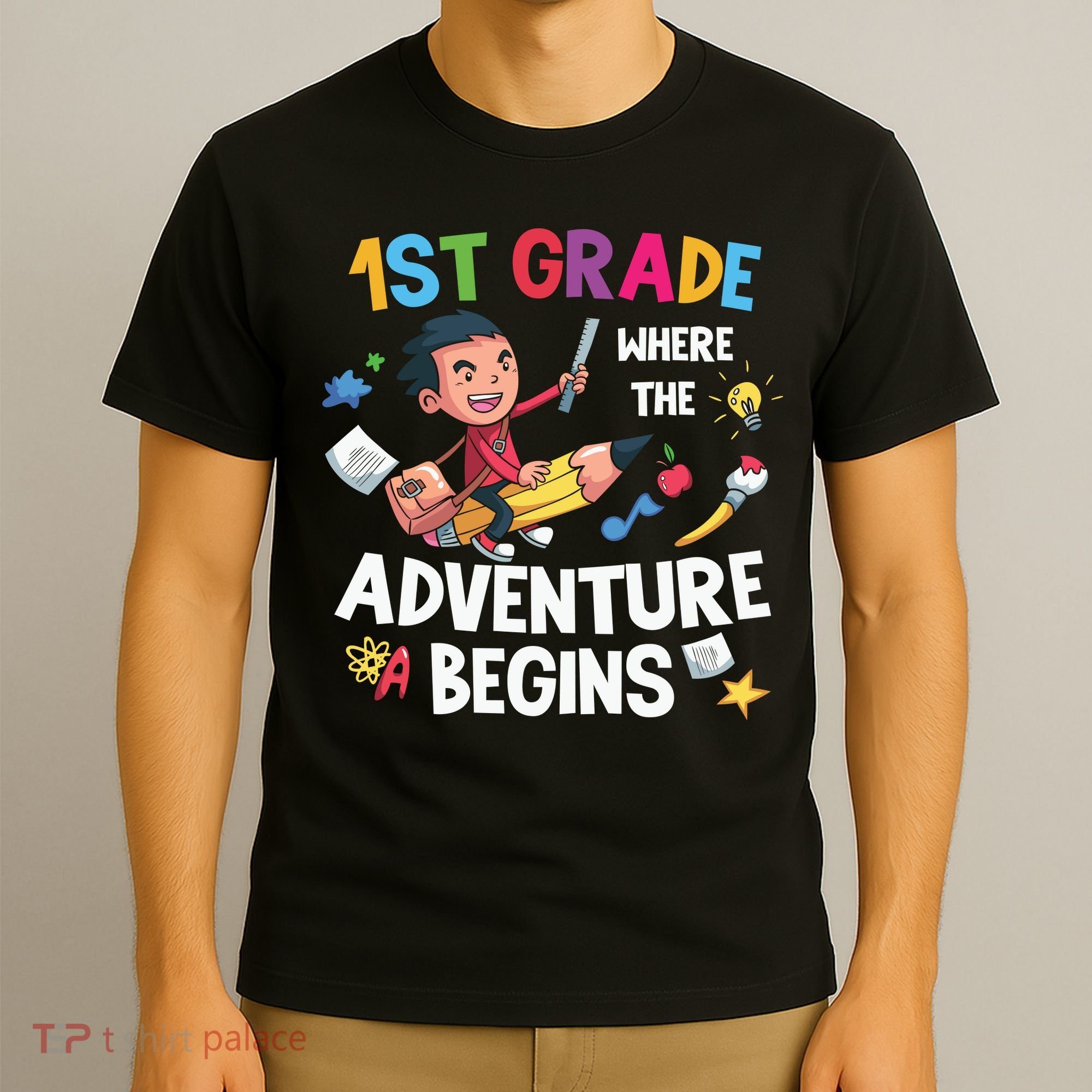1st Grade Where The Adventure Begins Back To School T-Shirt