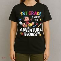 1st Grade Where The Adventure Begins Back To School T-Shirt thumb 4