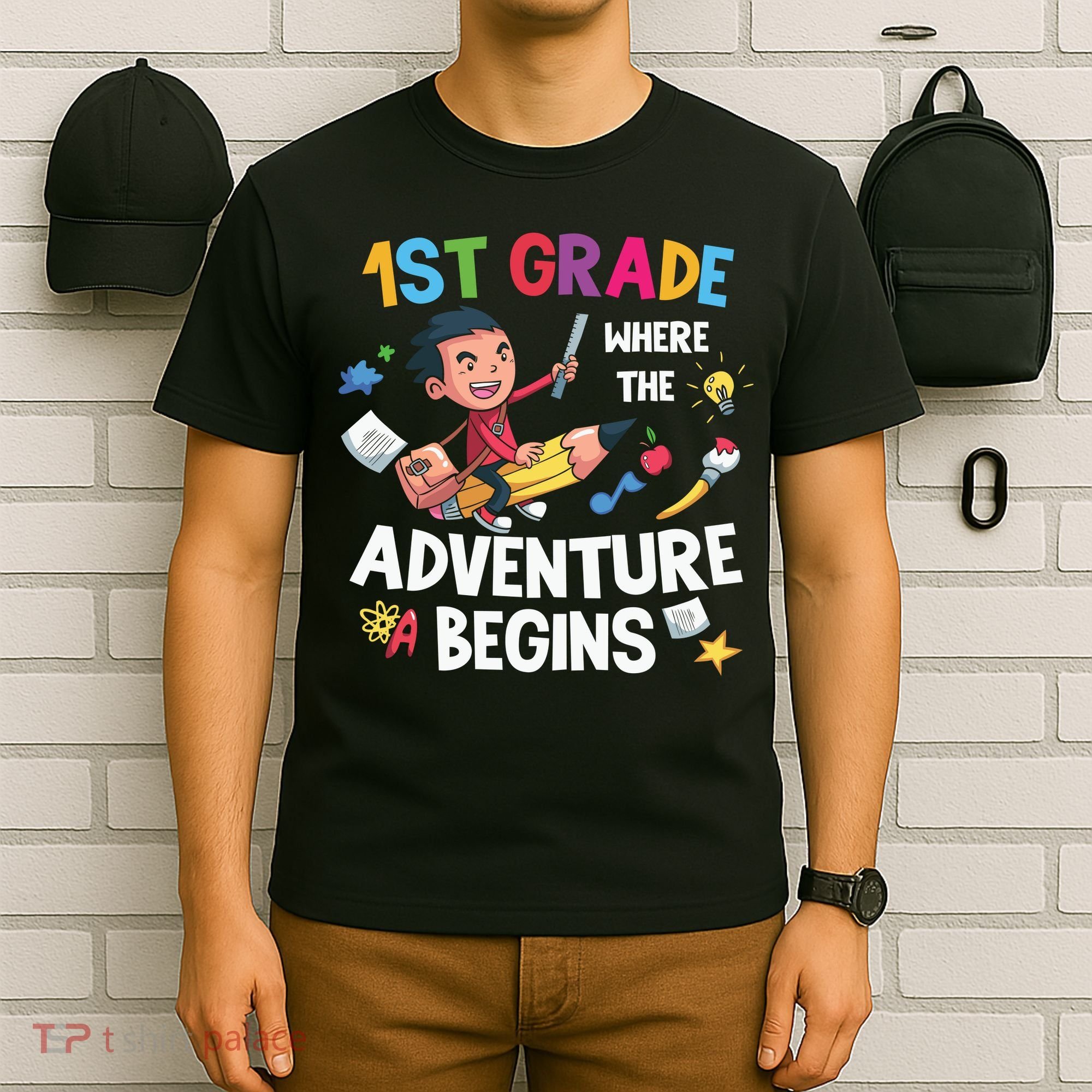 1st Grade Where The Adventure Begins Back To School T-Shirt