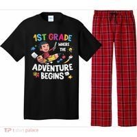1st Grade Where The Adventure Begins Back To School Pajama Set thumb 0