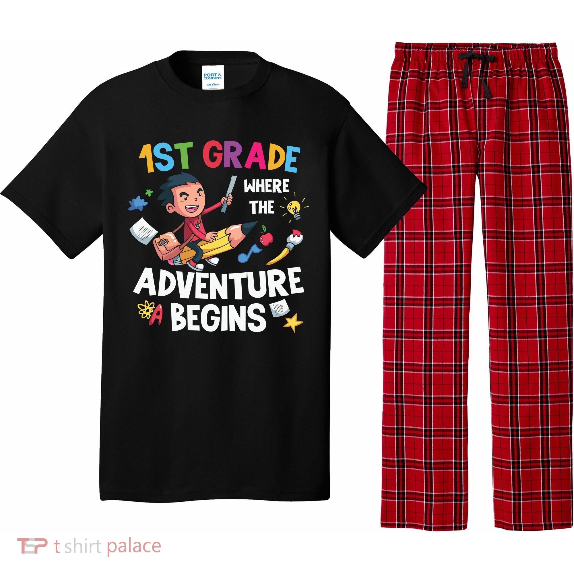 1st Grade Where The Adventure Begins Back To School Pajama Set