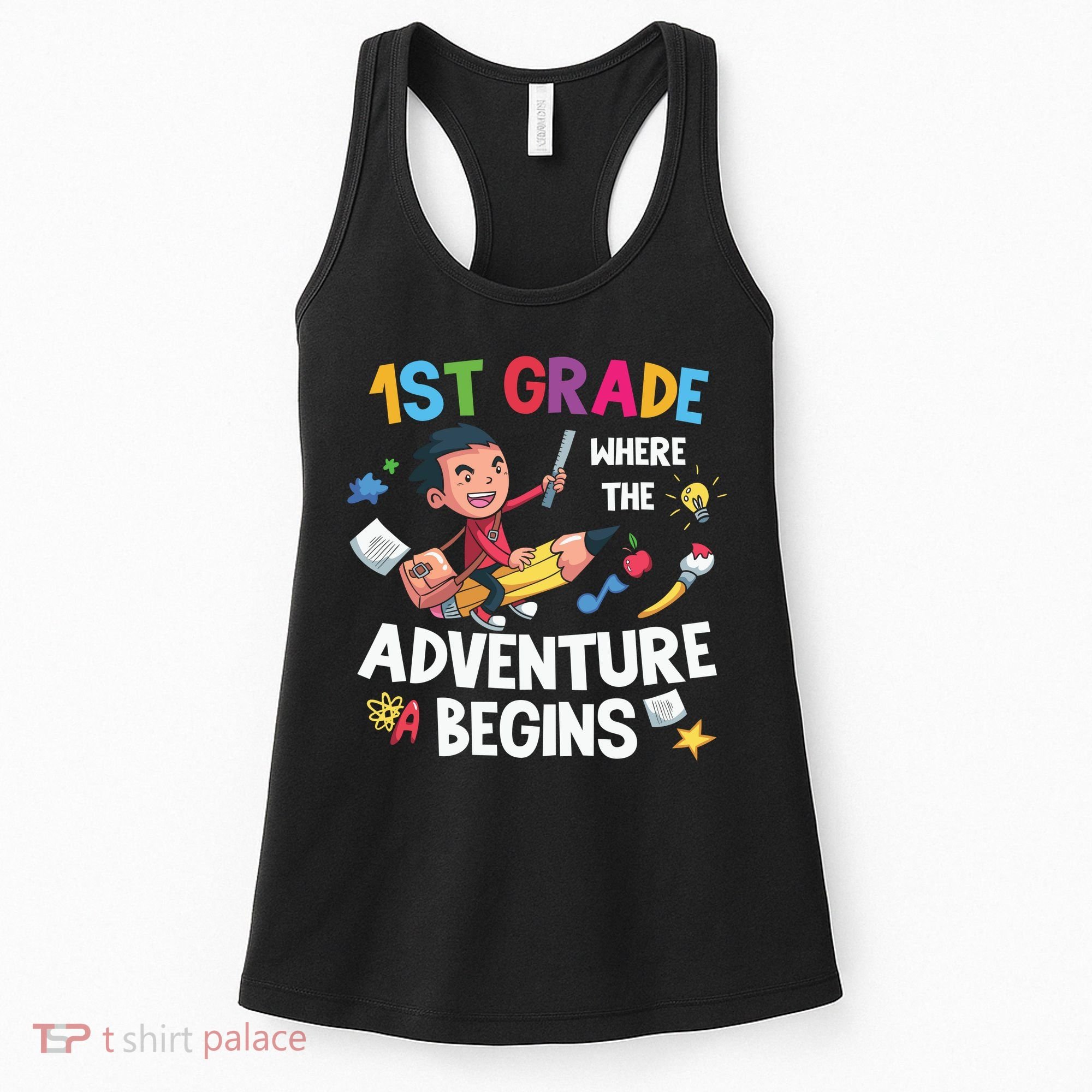 1st Grade Where The Adventure Begins Back To School Women's Tank Top