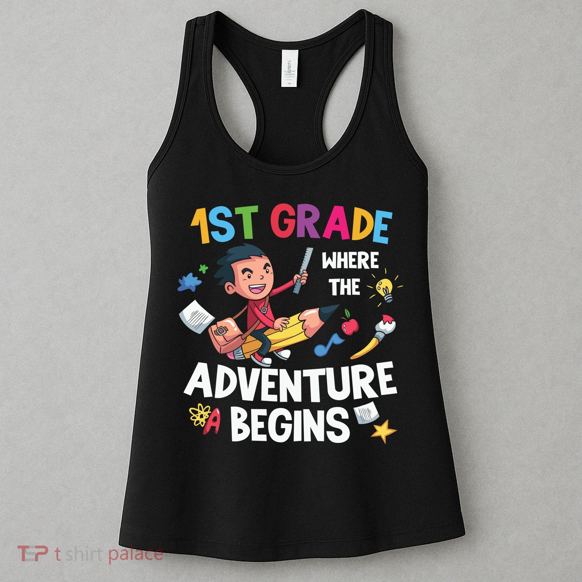 1st Grade Where The Adventure Begins Back To School Women's Tank Top