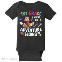 1st Grade Where The Adventure Begins Back To School Baby Bodysuit thumb 0