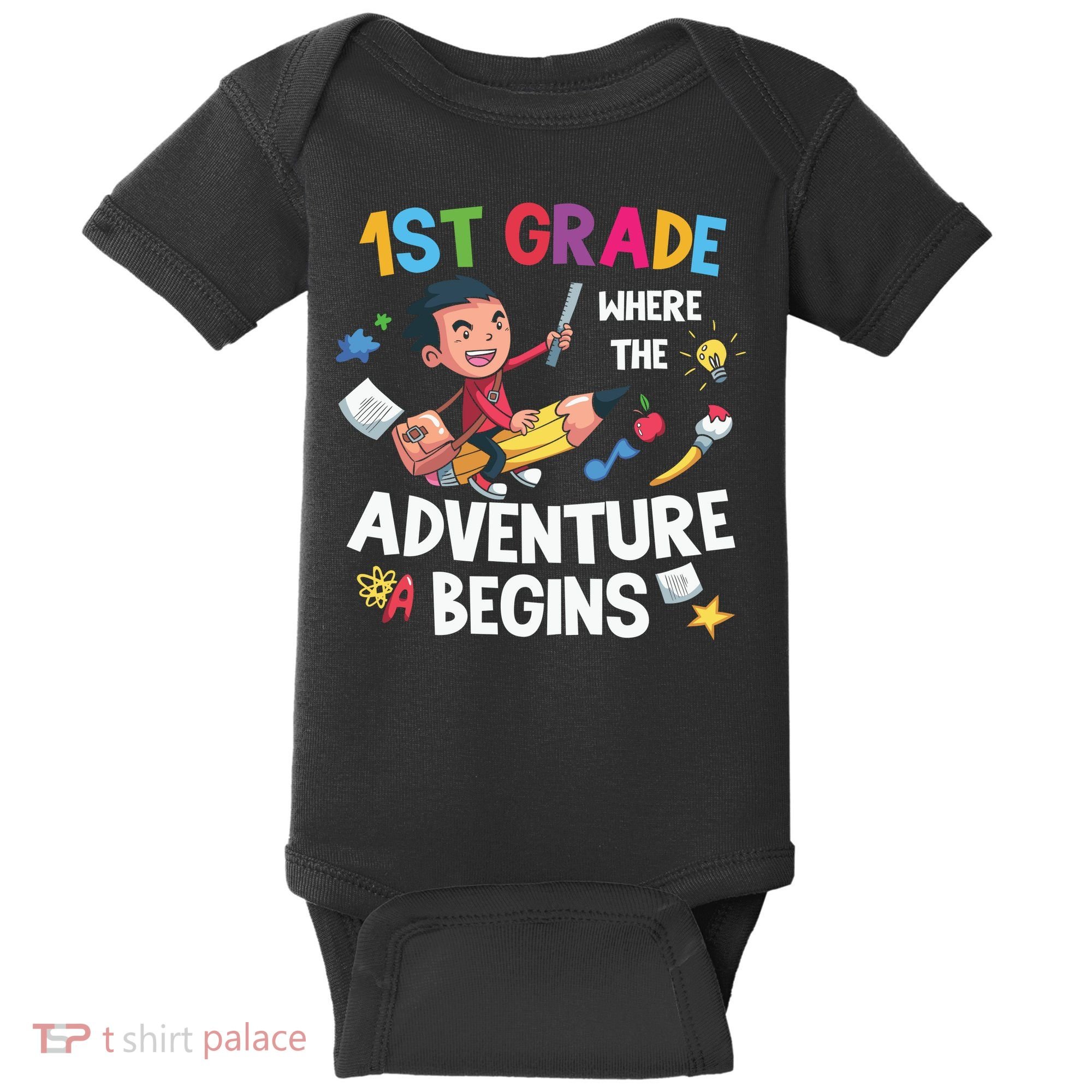 1st Grade Where The Adventure Begins Back To School Baby Bodysuit